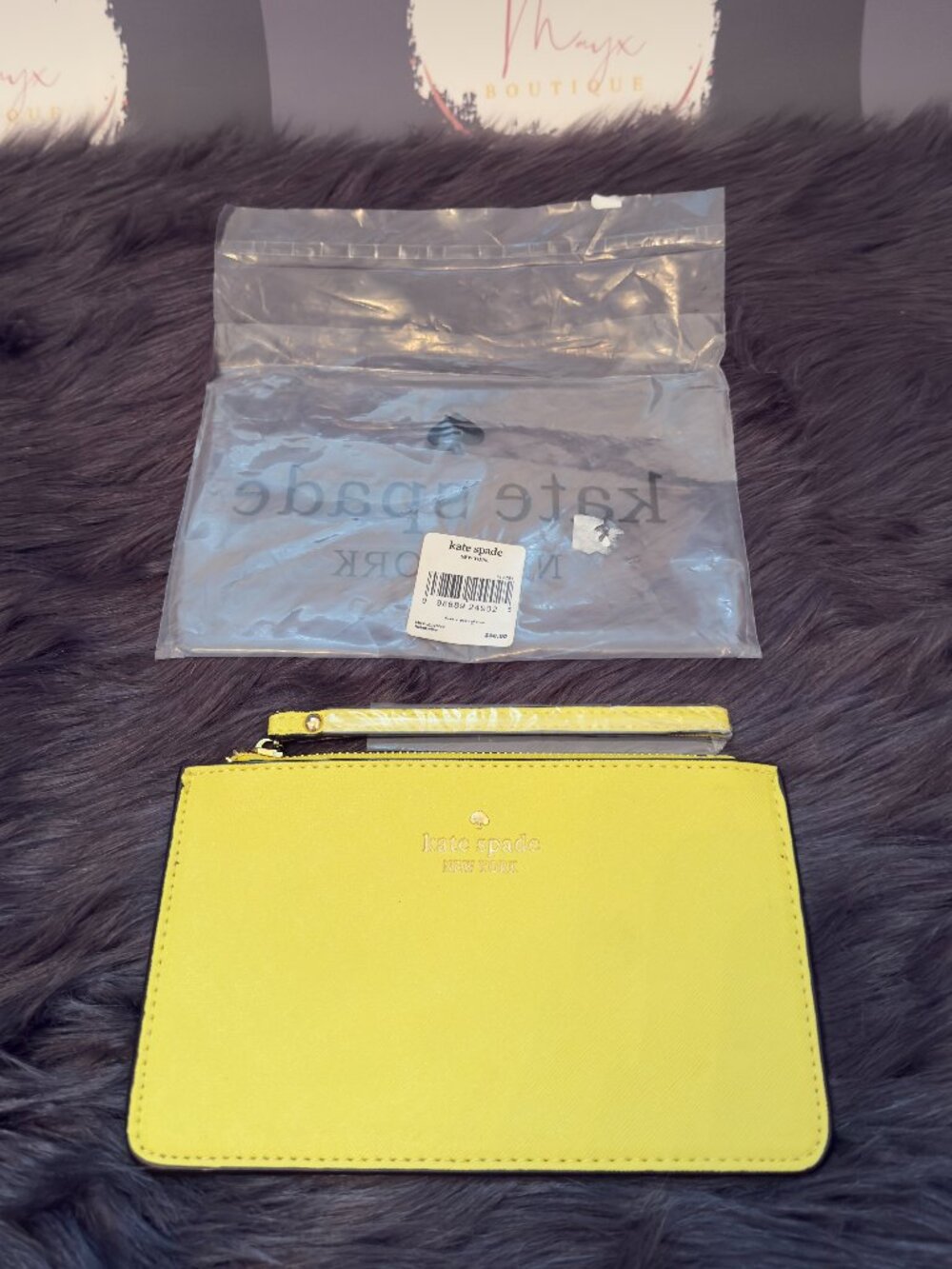 Kate Spade New York Lemon Yellow Leather Wristlet NWT